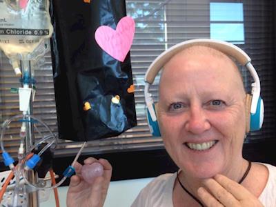 Sue is swimming nude for breast cancer