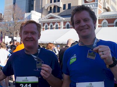 Adrian and Matts marathon for UpsideDowns Education Trust