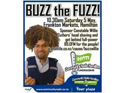 Buzz the Fuzz!  Constable Willie Cuthers shaves it all off