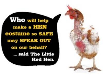 "Who will help STITCH ME UP?" says Little Red Hen 
