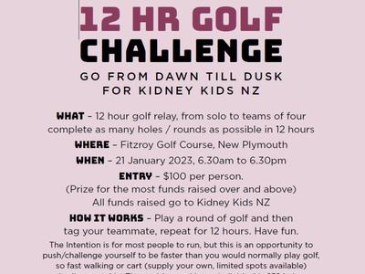 Go from Dawn to Dusk for Kidney Kids NZ - 12 Hour Golf Relay