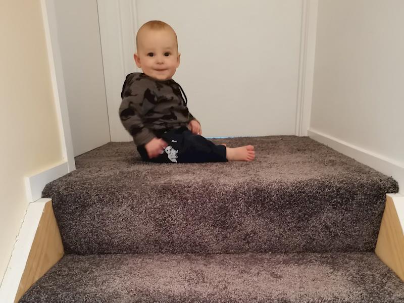 9 month old climbing stairs