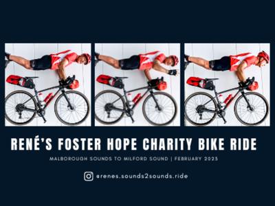 Rene's Foster Hope Charity Ride. Marlborough Sound to Milford Sound.