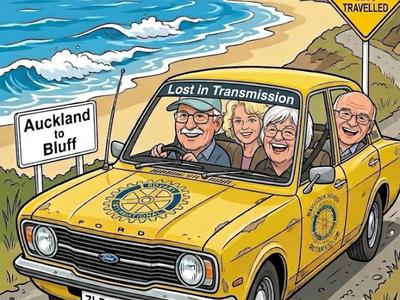 Four ageless wonders attempting to safely drive an old banger from Auckland to Bluff