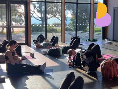 Māmā and babe Xmas yoga