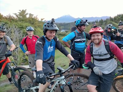 Mountain bike through the night.