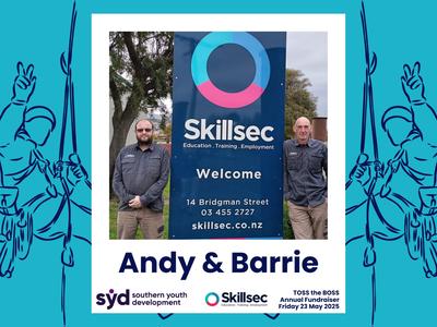 Andy & Barrie abseiling for rangatahi in Otago!