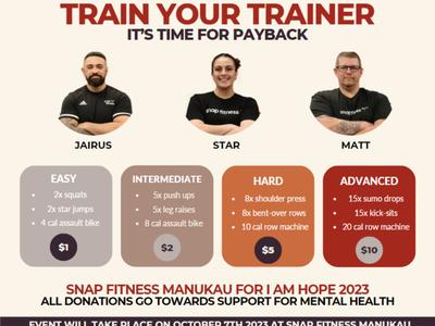 Matt for I AM HOPE - Snap Fitness Manukau 2023