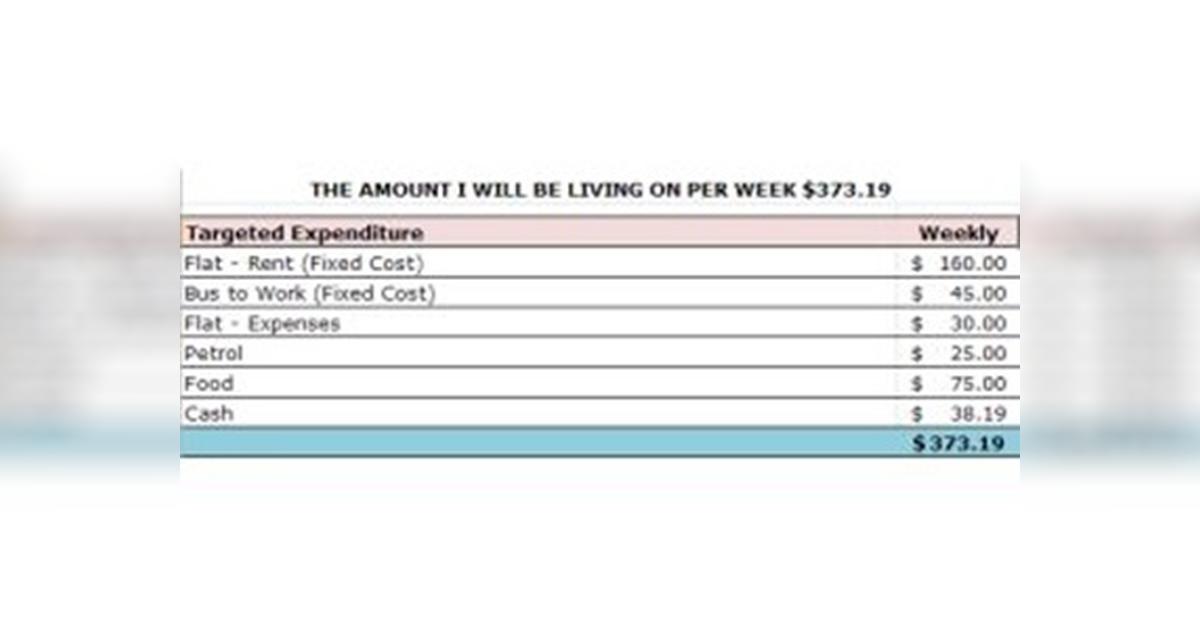 11 Week - Minimum Wage Challenge - Givealittle