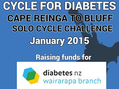 CYCLE FOR DIABETES Cape Reinga to bluff solo cycle challenge